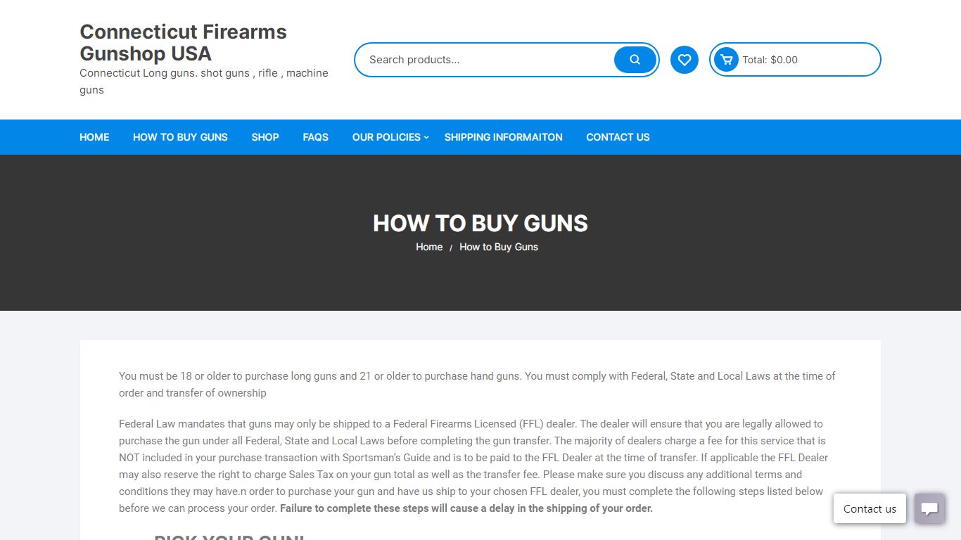 How to Buy Guns - Connecticut Firearms Gunshop USA